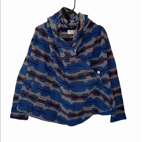 Levi's x Pendleton Jacquard Wool Poncho Wrap Hooded Jacket size XS - Picture 3 of 14